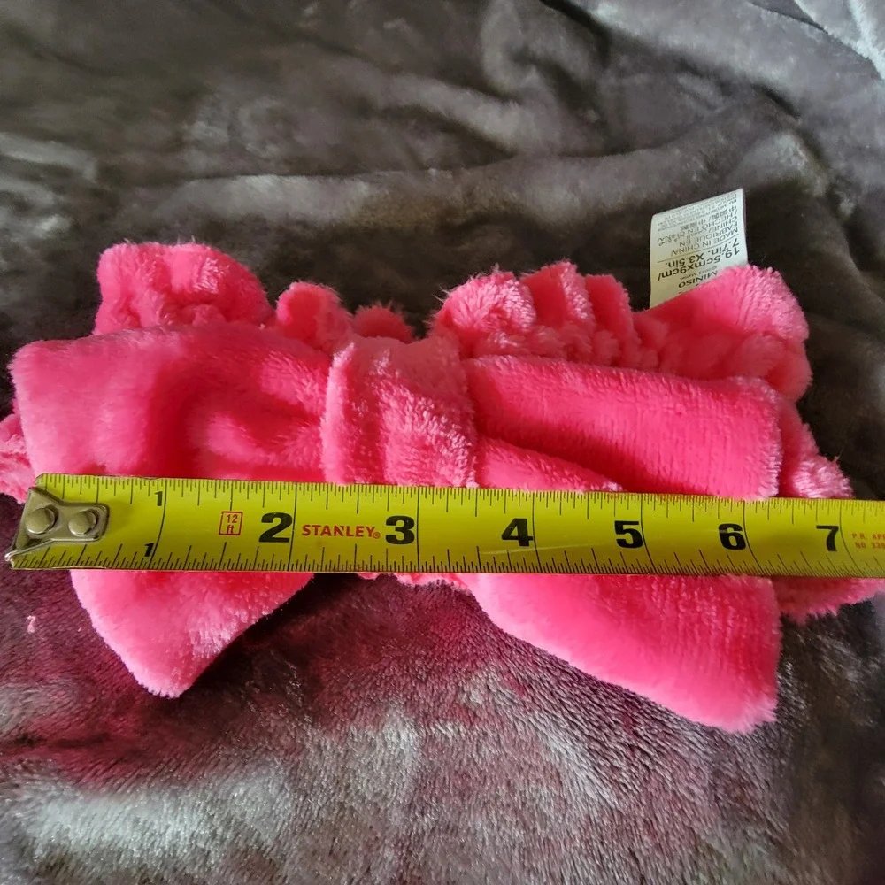 Barbie x Miniso Spa Headband Womens OS Hot Pink Excellent Plush Bow Skincare